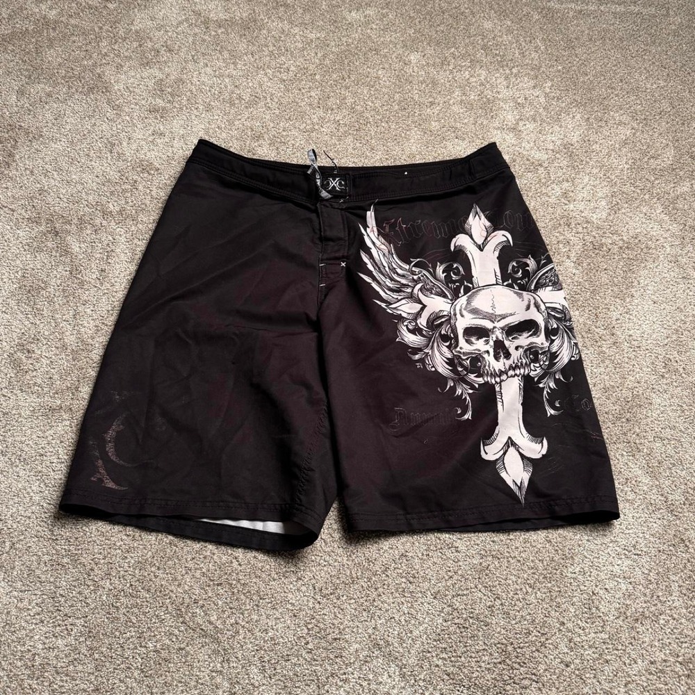 BLACK XTREME COUTURE "IRON CROSS" SWIM TRUNKS